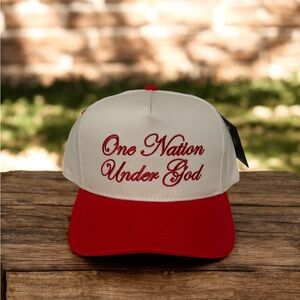 One Nation Under God Red & Tan Trucker Hat